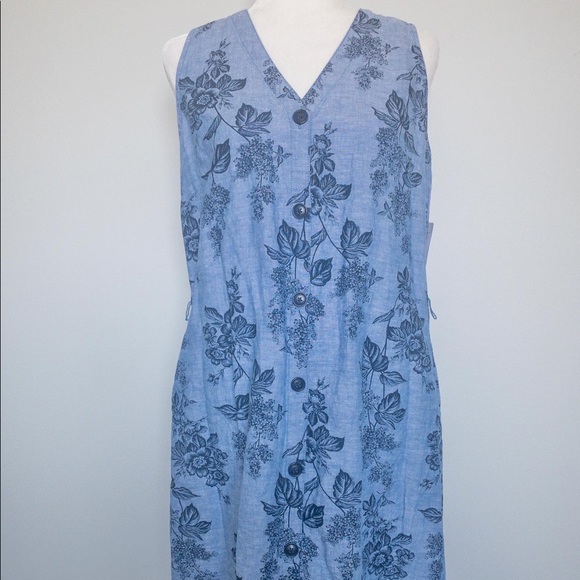 Sleeveless Button-Down Midid Dress - Picture 4 of 6